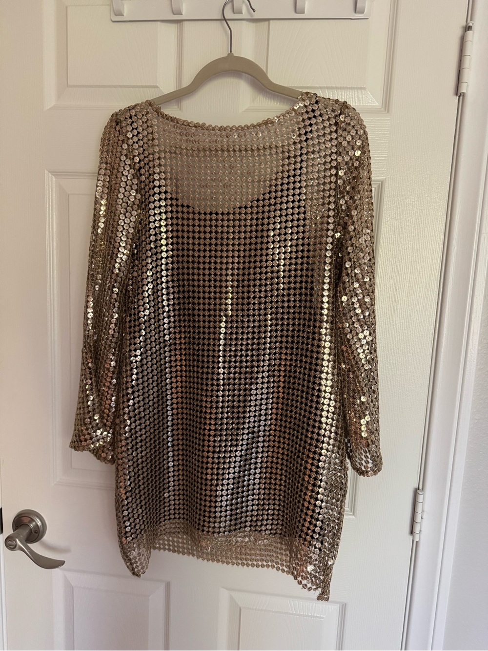 Zara Gold Sequin Tunic Top